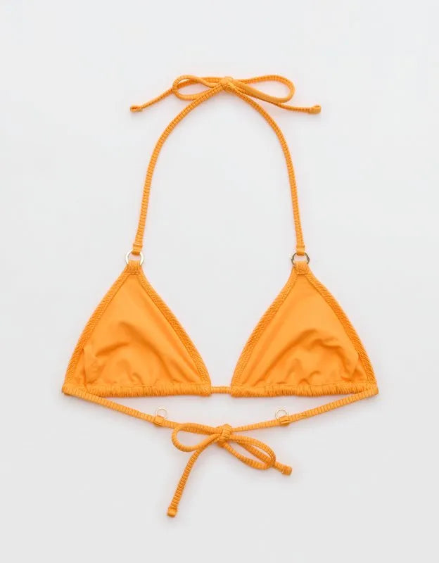 Aerie Shine Rib String Triangle Bikini Top