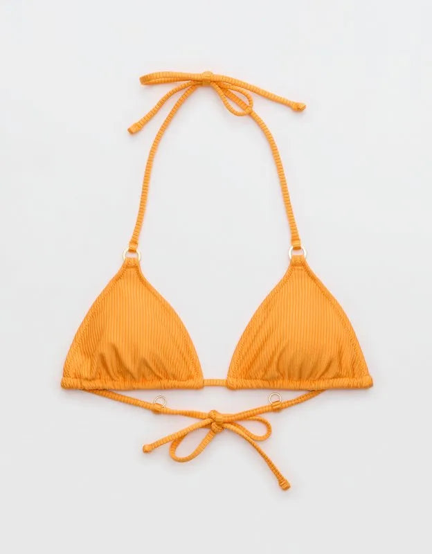 Aerie Shine Rib String Triangle Bikini Top