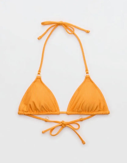 Aerie Shine Rib String Triangle Bikini Top