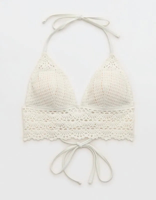 Aerie Longline Crochet Triangle Bikini Top