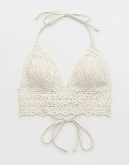 Aerie Longline Crochet Triangle Bikini Top