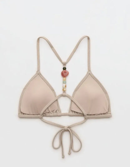 Aerie Pique String Triangle Bikini Top