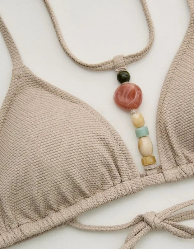 Aerie Pique String Triangle Bikini Top
