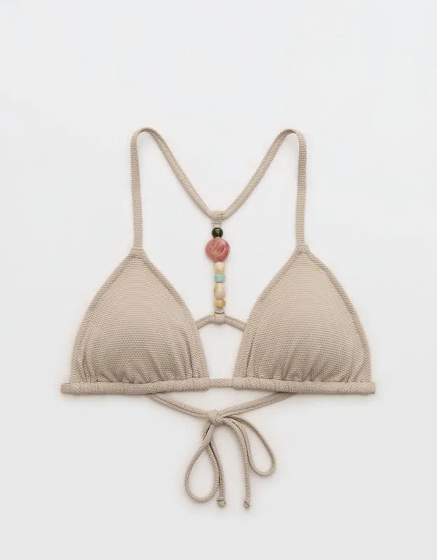 Aerie Pique String Triangle Bikini Top
