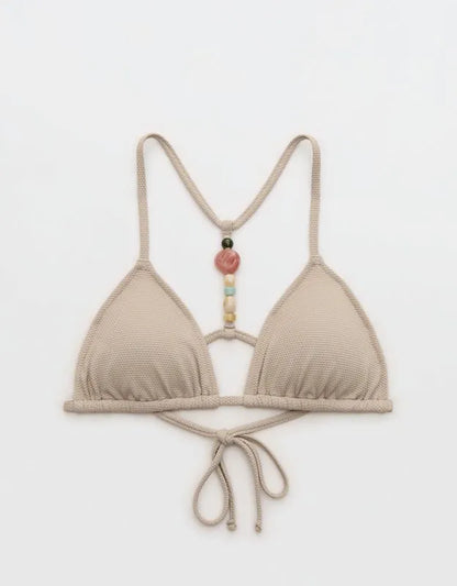 Aerie Pique String Triangle Bikini Top