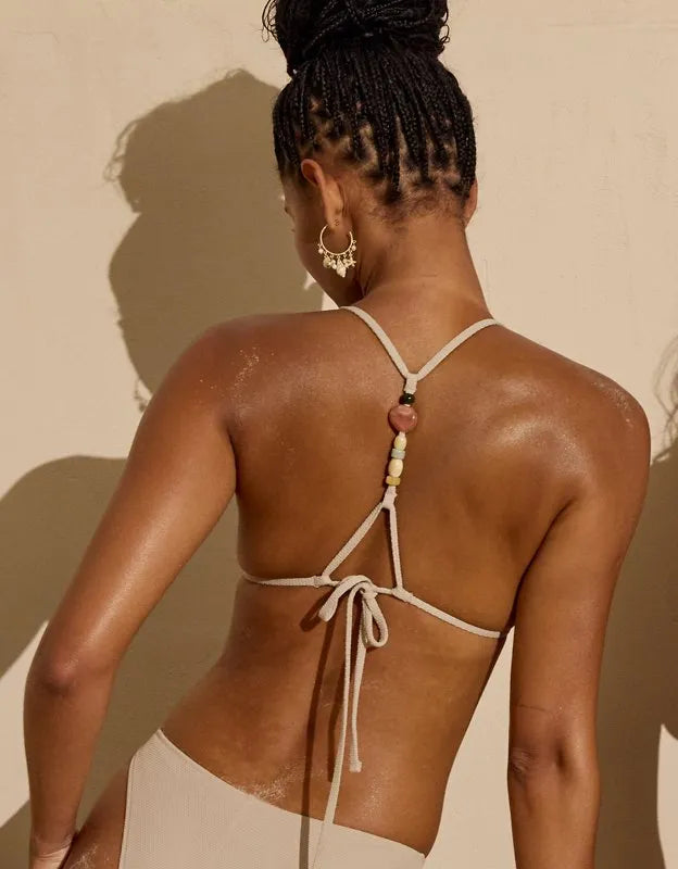 Aerie Pique String Triangle Bikini Top