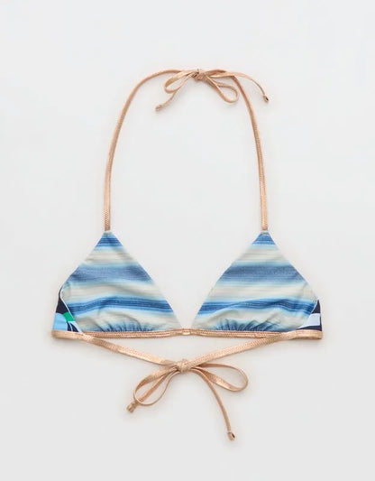Aerie Reversible Metallic Binding Halter Triangle Bikini Top