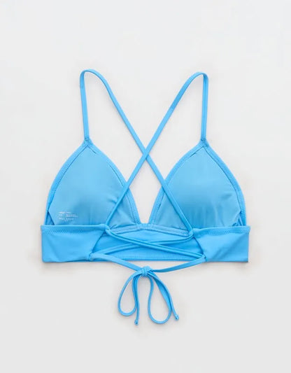 Aerie Lace Up Longline Triangle Bikini Top