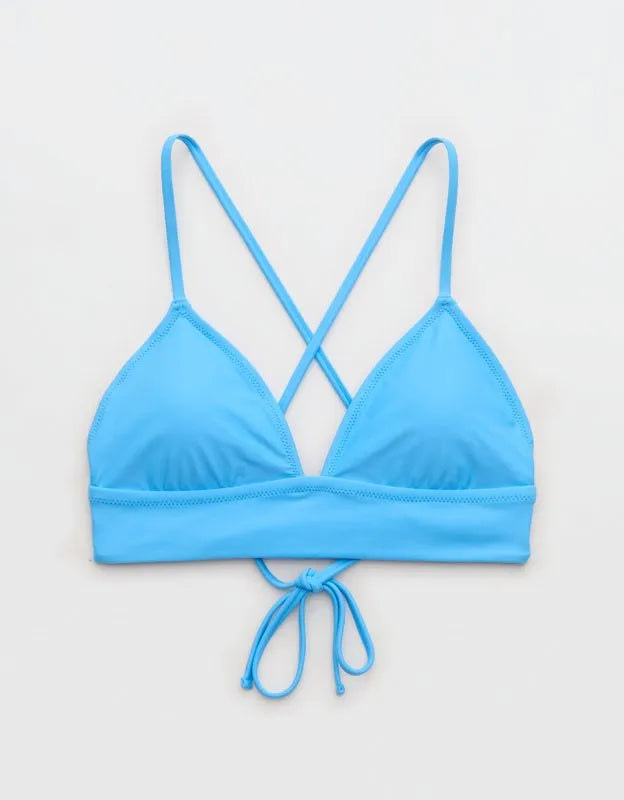 Aerie Lace Up Longline Triangle Bikini Top