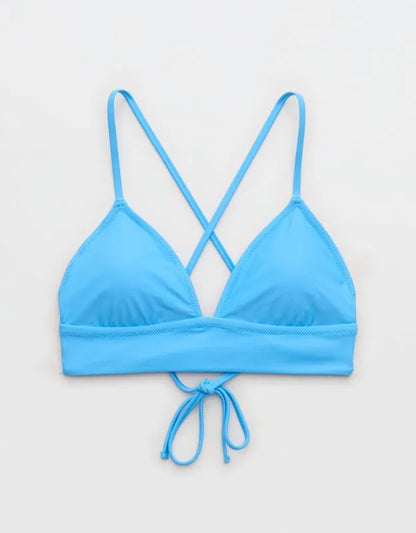 Aerie Lace Up Longline Triangle Bikini Top