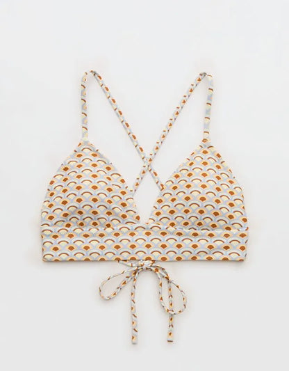 Aerie Lace Up Longline Triangle Bikini Top