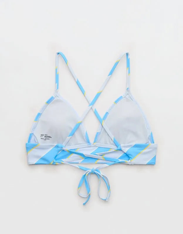 Aerie Lace Up Longline Triangle Bikini Top