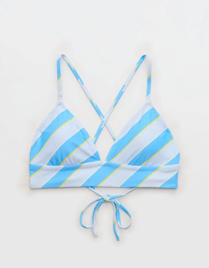 Aerie Lace Up Longline Triangle Bikini Top