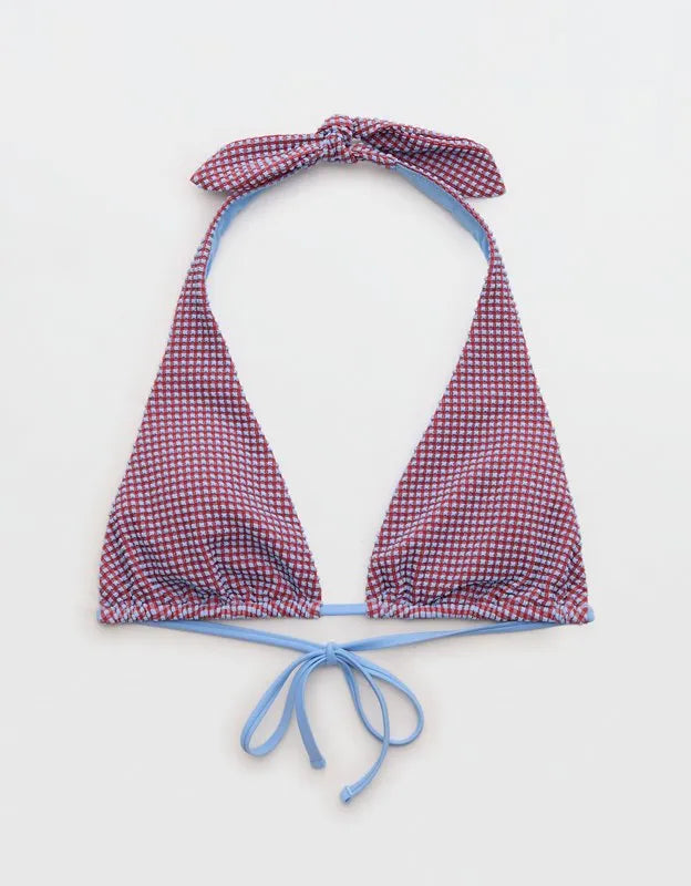 Aerie Halter Gingham Bikini Top