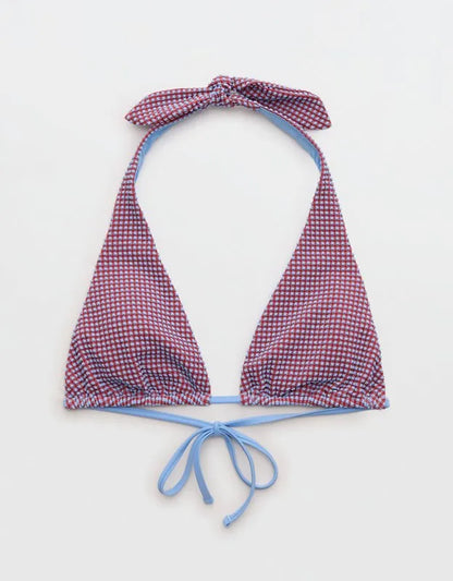 Aerie Halter Gingham Bikini Top