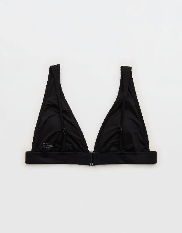 Aerie Banded Plunge Smocked Bikini Top