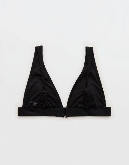 Aerie Banded Plunge Smocked Bikini Top
