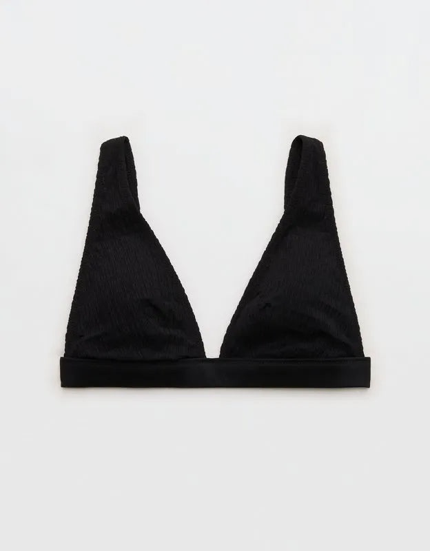Aerie Banded Plunge Smocked Bikini Top