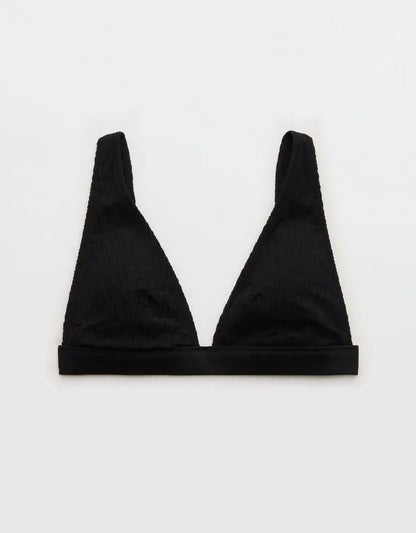 Aerie Banded Plunge Smocked Bikini Top
