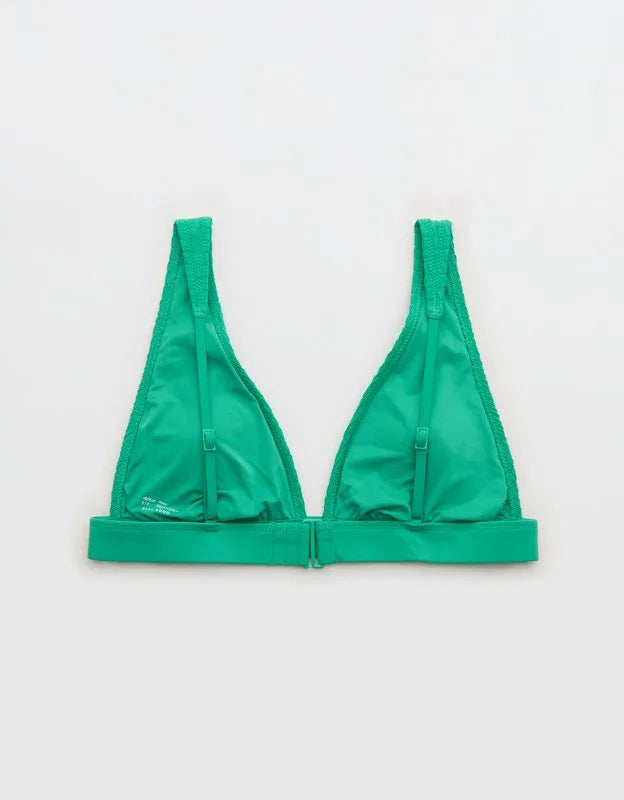 Aerie Banded Plunge Smocked Bikini Top