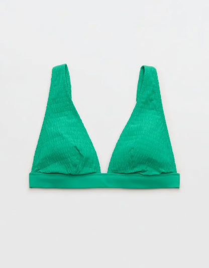 Aerie Banded Plunge Smocked Bikini Top