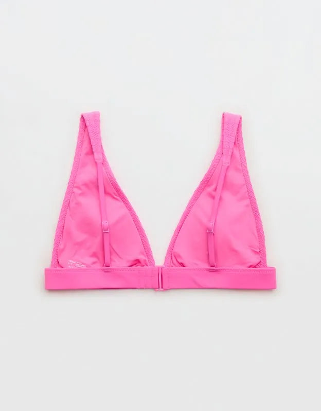 Aerie Banded Plunge Smocked Bikini Top