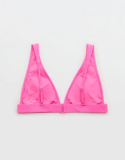 Aerie Banded Plunge Smocked Bikini Top