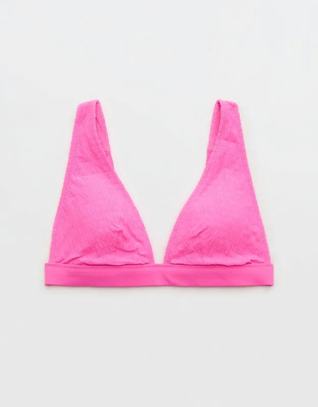 Aerie Banded Plunge Smocked Bikini Top