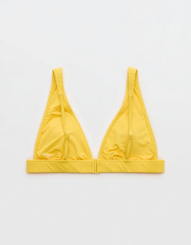 Aerie Banded Plunge Smocked Bikini Top