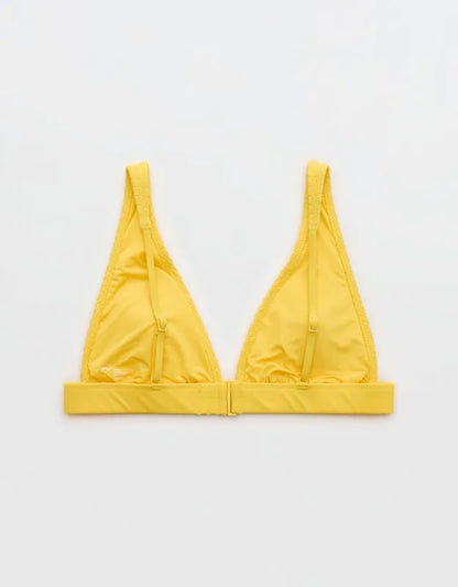 Aerie Banded Plunge Smocked Bikini Top