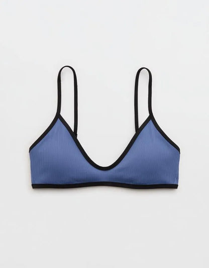 Aerie Skinny Strap Voop Ribbed Bikini Top