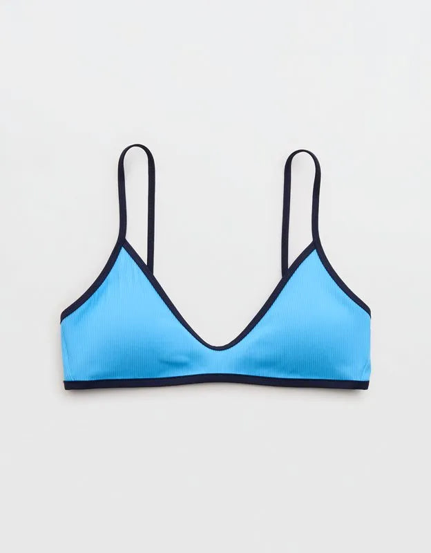 Aerie Skinny Strap Voop Ribbed Bikini Top