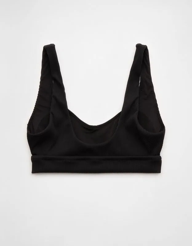 Aerie Banded Wide Strap Scoop Ribbed Bikini Top