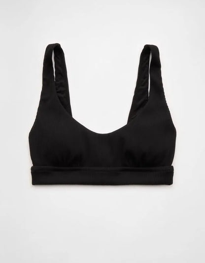 Aerie Banded Wide Strap Scoop Ribbed Bikini Top