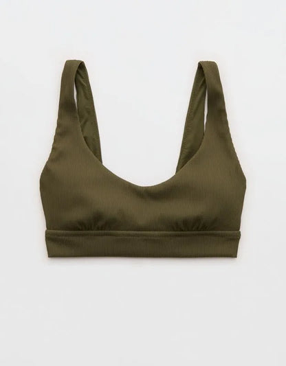 Aerie Banded Wide Strap Scoop Ribbed Bikini Top