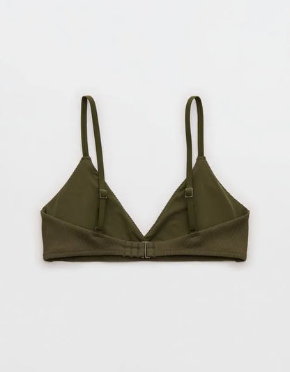Aerie Skinny Strap Voop Ribbed Bikini Top