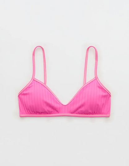 Aerie Skinny Strap Voop Ribbed Bikini Top