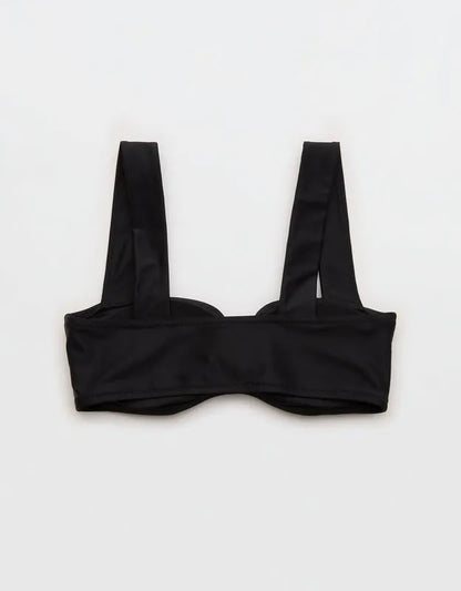 Aerie Ruched Wide Strap Bandeau Bikini Top