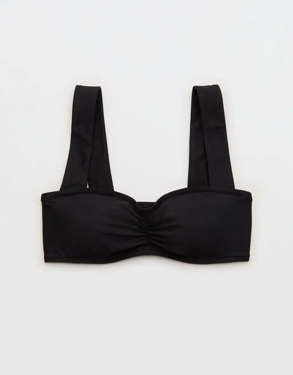 Aerie Ruched Wide Strap Bandeau Bikini Top