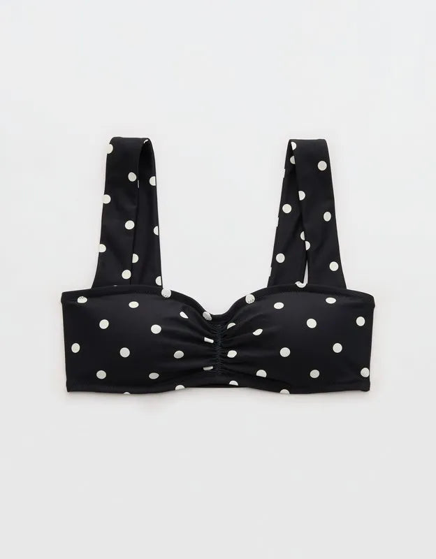 Aerie Ruched Wide Strap Bandeau Bikini Top