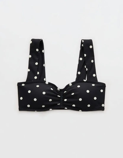 Aerie Ruched Wide Strap Bandeau Bikini Top