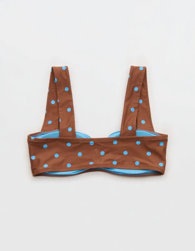 Aerie Ruched Wide Strap Bandeau Bikini Top