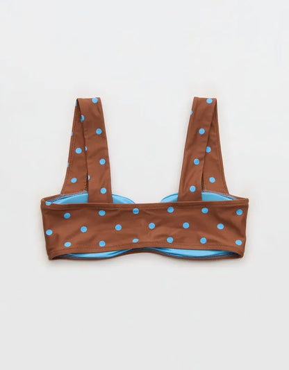 Aerie Ruched Wide Strap Bandeau Bikini Top