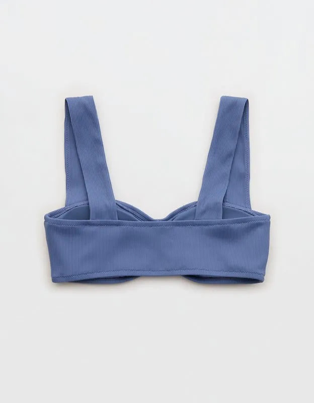 Aerie Ruched Wide Strap Bandeau Bikini Top