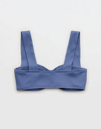 Aerie Ruched Wide Strap Bandeau Bikini Top