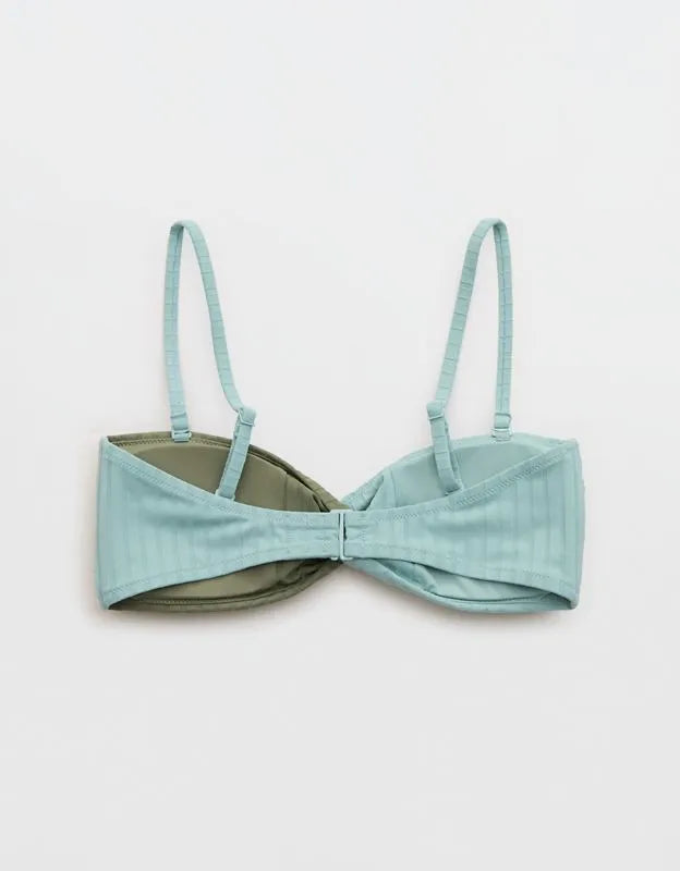 Aerie Ribbed Twist Bandeau Bikini Top