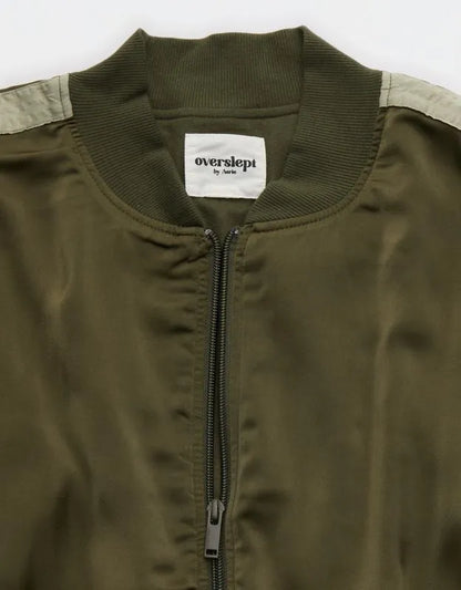 OVERSLEPT by Aerie Liquid Satin Bomber