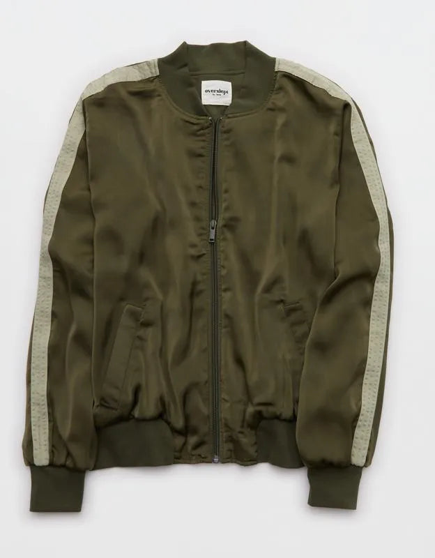OVERSLEPT by Aerie Liquid Satin Bomber