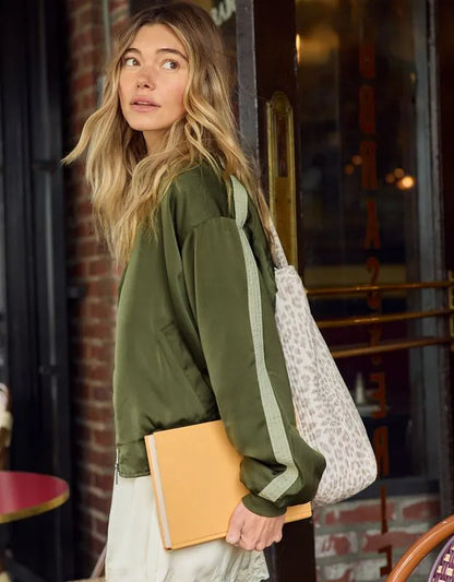 OVERSLEPT by Aerie Liquid Satin Bomber