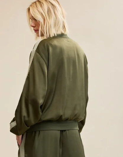 OVERSLEPT by Aerie Liquid Satin Bomber